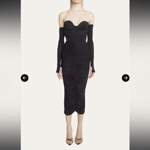 Alex Perry Black Off-Shoulder Midi Dress